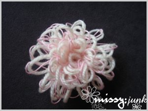 Pinky "B" Loopy Flower Brooch