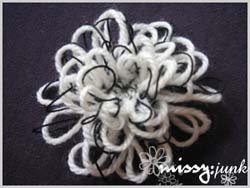 Blackie "B" Loopy Flower Brooch