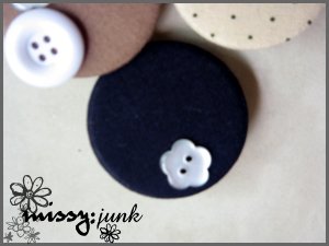 Blue button Brooch/Badge