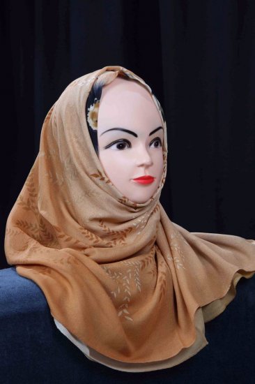 Brown hijab.