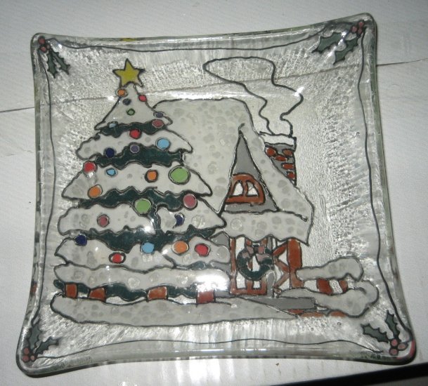 Christmas Dish - Handmade Fused Glass