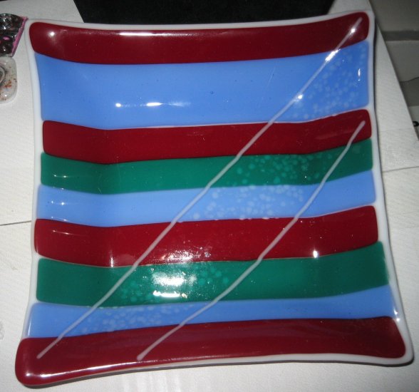 Stripes Dish - Handmade Fused Glass