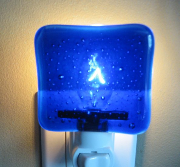 Blue Light Special - Handmade Fused Glass
