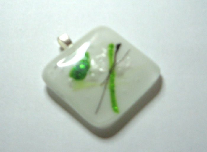 Spring Roll Pendant - Handmade Fused Glass
