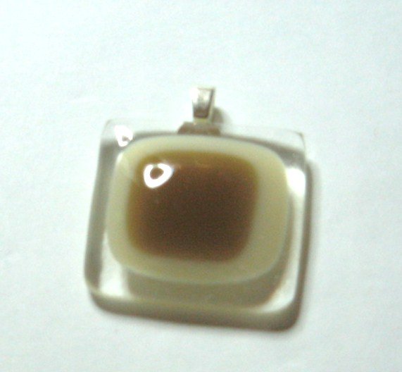 Caramel Window Pedant - Handmade Fused Glass