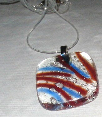 Clearly Hot and Cold Pendant - Handmade Fused Glass