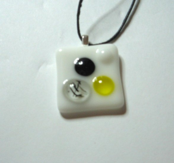 Funky Jube Pendant - Handmade Fused Glass