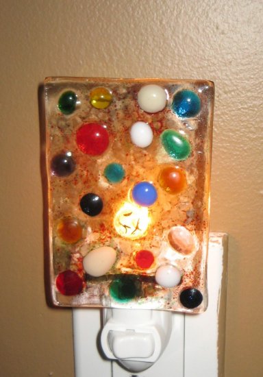 Multi Jube Night Light - Handmade Fused Glass