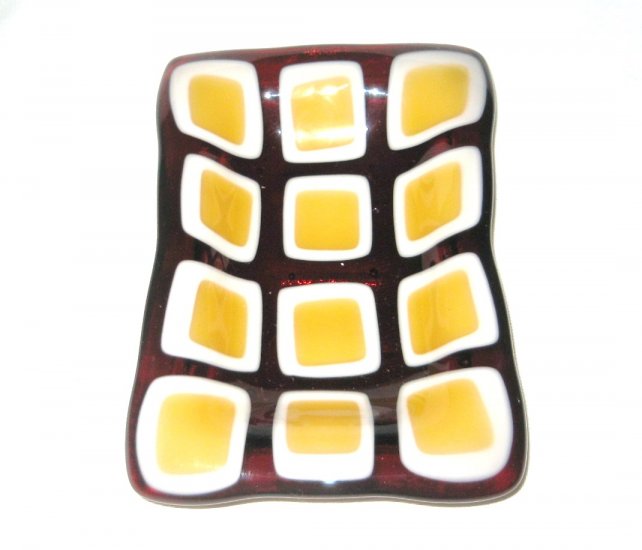 Honey Comb Soap Dish - Handmade Fused Glass