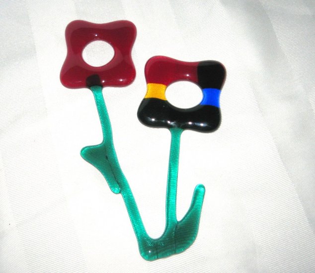 Fused Flower Sun Catcher or Desk Ornament - Handmade