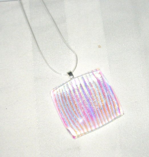 Picket Fence Pendant - Handmade Fused Glass