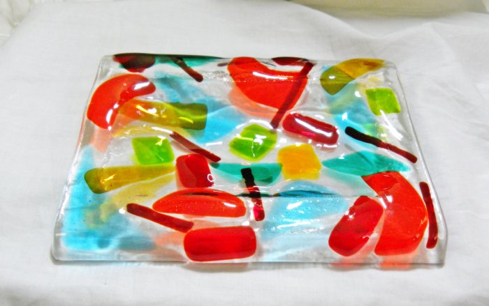 Abstract Fused Glass Dish