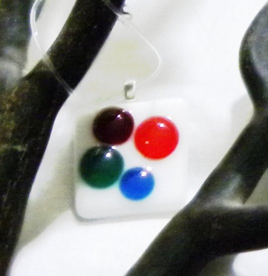 Primary Jube Pendant - Handmade Fused Glass