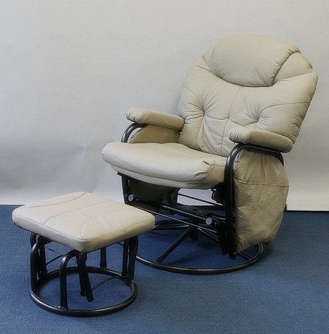 Giovanni Rizzo - 360 degrees Swivel Glider Rocker Chair with Ottoman