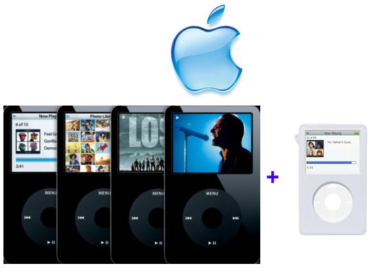 Apple iPod Video 30GB, 7500 Songs in Your Pocket (Black) and Clear Ipod Case