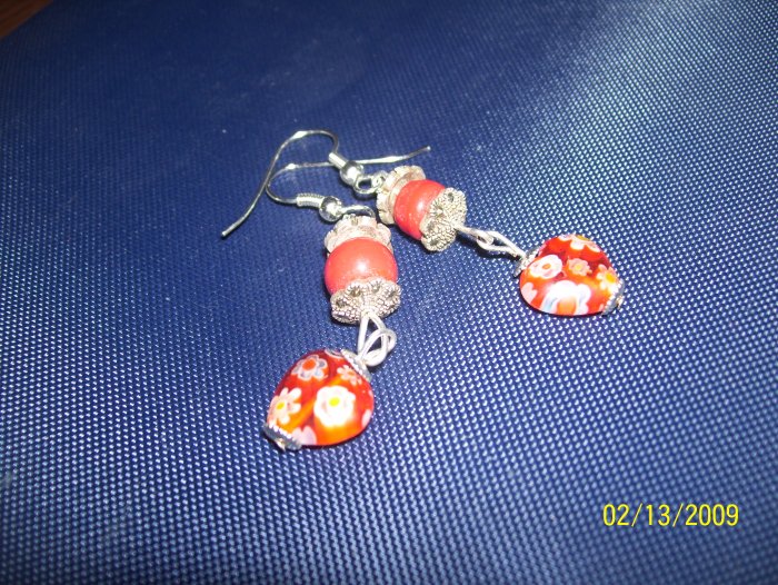 Red Heart dangle earrings