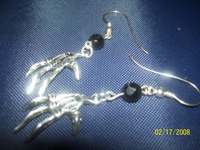 Gothic Skeletal Hand Earrings