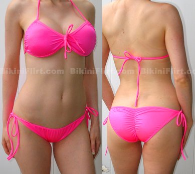 HOT PINK BIKINI, HALTER TOP & SCRUNCHY RIO BOTTOM, NEW