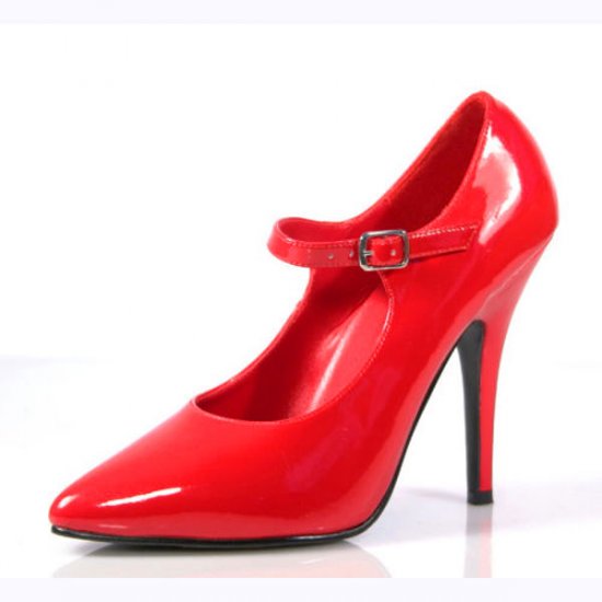 NEW SEXY RED PATENT MARY JANE PUMPS HIGH HEELS - SIZE 8
