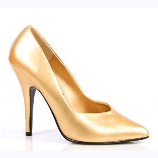 NEW SEXY GOLD P/U CLASSIC PUMPS W/ 5 INCH HEEL - SIZE 10