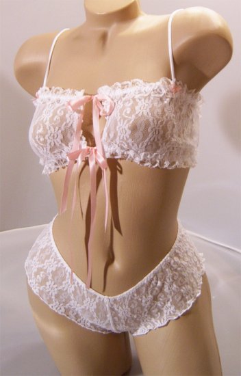 SEXY HONEYMOON *WHITE LACE CAMI & BOY SHORTS* BRIDAL* ONE SIZE