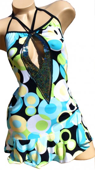 SEXY MOD HALTER SEQUIN CLUB COCKTAIL DRESS & G-STRING - ONE SIZE