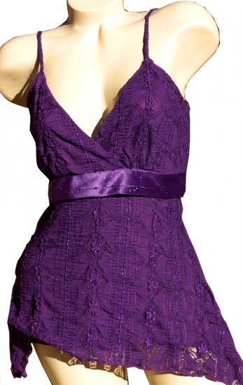SUPER SALE* SEXY PURPLE CLUB TUNIC W/ SPARKLY SATIN SASH* MEDIUM *LARGE or *EXTRA LARGE