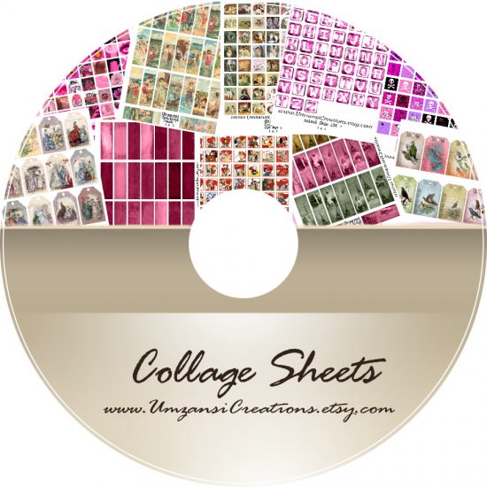 COLLAGE SHEETS MIX 1 CD vintage altered art - clip art 108 Sheets! ONLY 0.46 cent per SHEET