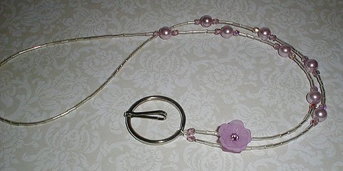 Lilac Swarovski Beaded Crystal Lanyard