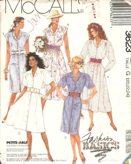 McCall's 3623 Dress Sewing Pattern plus size 20 22 24