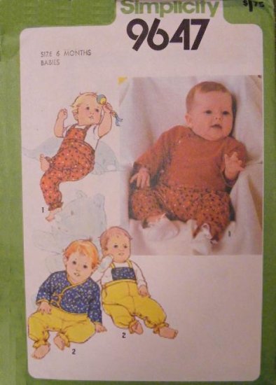 Simplicity 9647 Sewing pattern Baby sleepers layette outfit