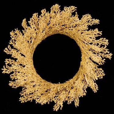 Allstate 28 Elegant Gold Iced Twig Artificial Christmas Wreath - Unlit