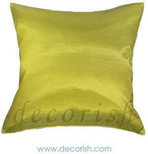 Lime Green Silk Decorative Pillow Covers