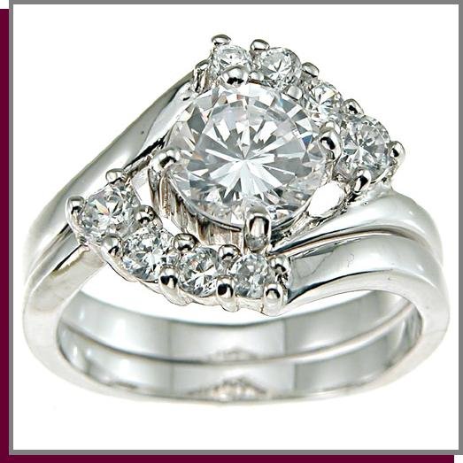 1.25 Round Brilliant Cut Sterling Silver Wedding Ring