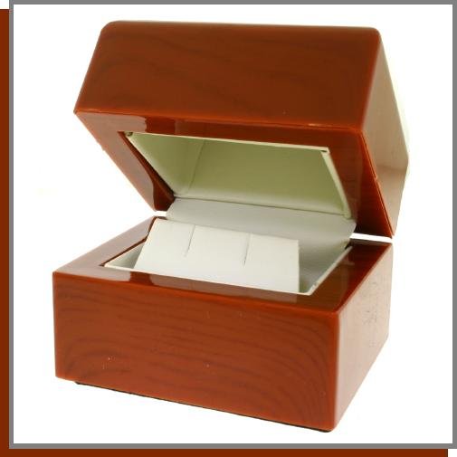 Classic Wood Jewelry Gift Box in High Gloss Rosewood Finish