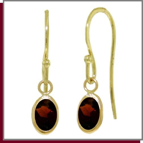 14K Solid Gold 1.0 ct Briolette Garnet Dangle Earrings