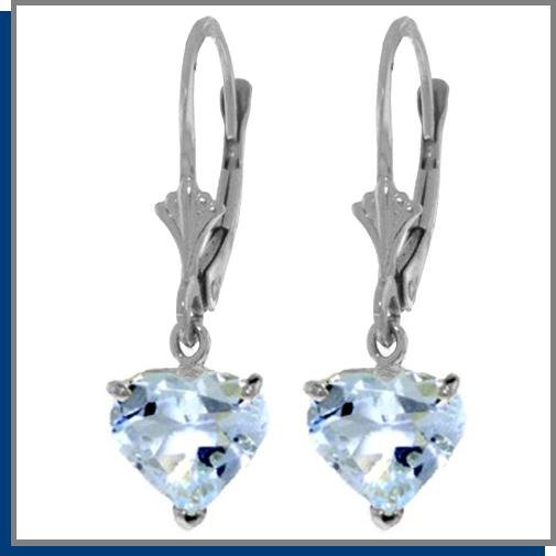 3.25 CT Aquamarine Sterling Silver Dangle Earrings