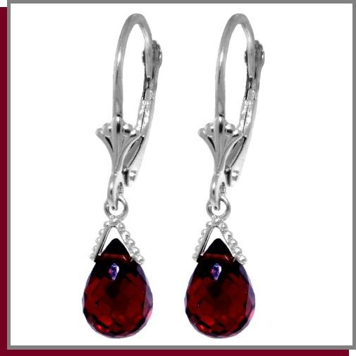 4.50 CT Briolette Garnet Sterling Silver Earrings