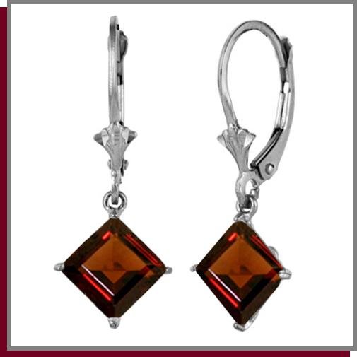 3.20 CT Garnet Sterling Silver Drop Earrings