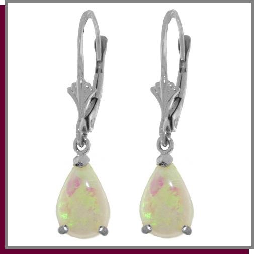 1.55 CT Pear Opal Sterling Silver Dangle Earrings