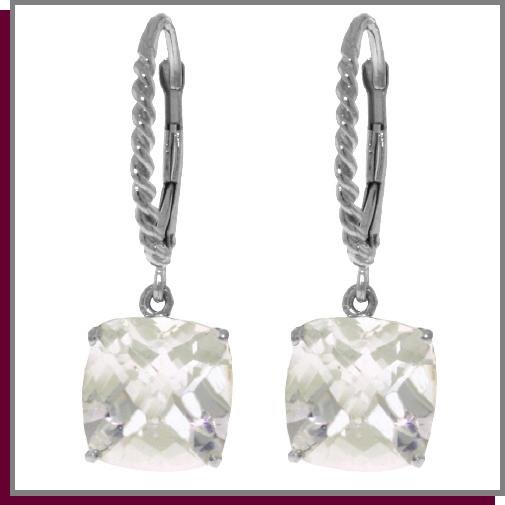 7.20 CT White Topaz Sterling Silver Dangle Earrings
