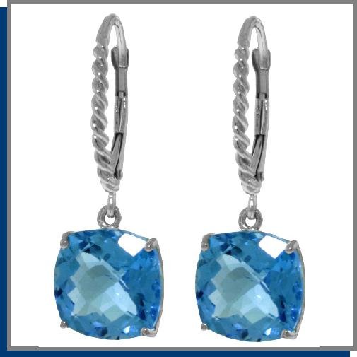 7.20 CT BlueTopaz Sterling Silver Dangle Earrings