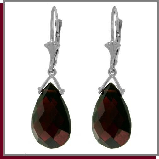 10.20 CT Sterling Silver Garnet Dangle Earrings