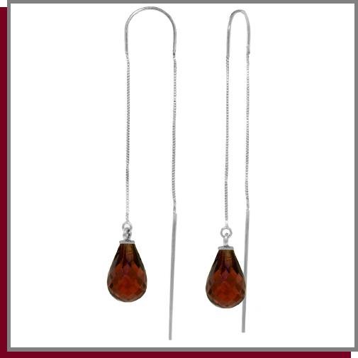 4.50 CT Garnet Sterling Silver Threaded Earrings