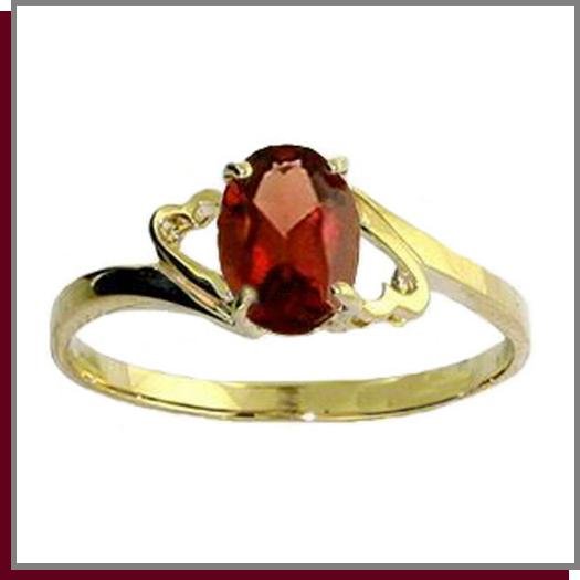 14K Solid Gold 1.0 CT Oval Natural Garnet Ring SZ 5 - 9