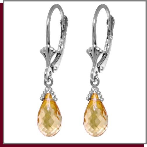 4.50 CT Citrines Sterling Silver Dangle Earrings