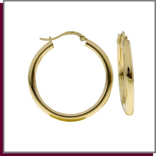 14K Solid Yellow Gold Hoop Earrings