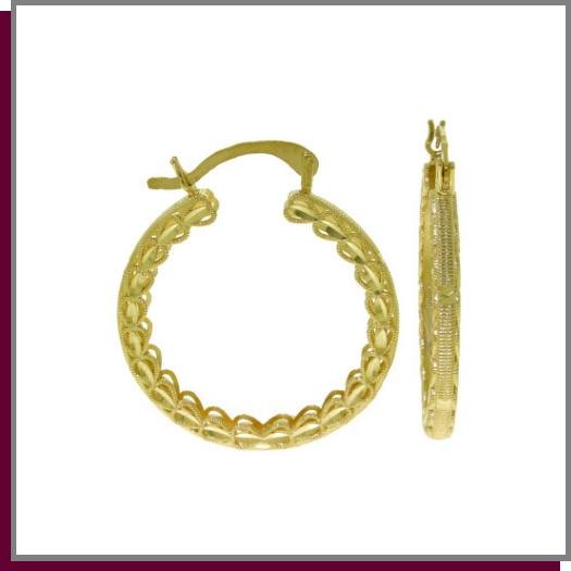 14K Solid Yellow Gold Hoop Earrings