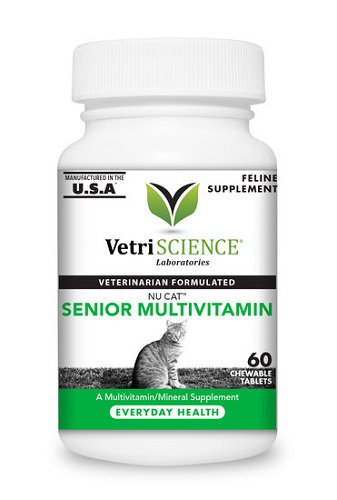 Nu-Cat Senior Chew Tabs Multi-Vitamin/Mineral Supplement for Cats 60ct