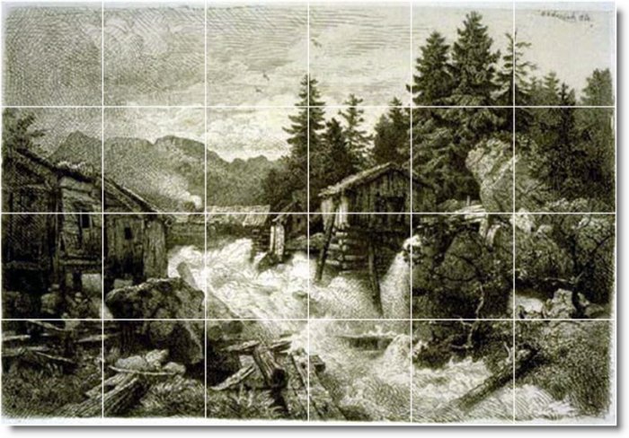 Achenbach Country Murals Tile Kitchen Home Renovation Traditional